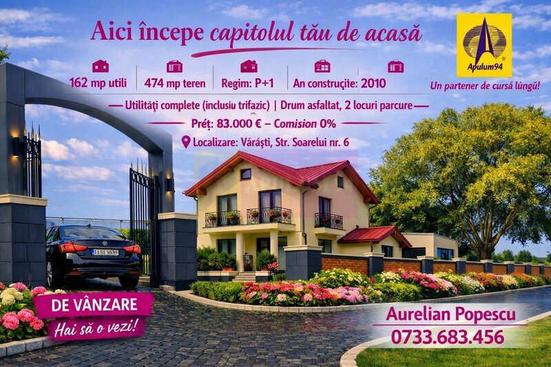 VARASTI / GR - CASA P+1+M (4 CAM) DE VANZARE